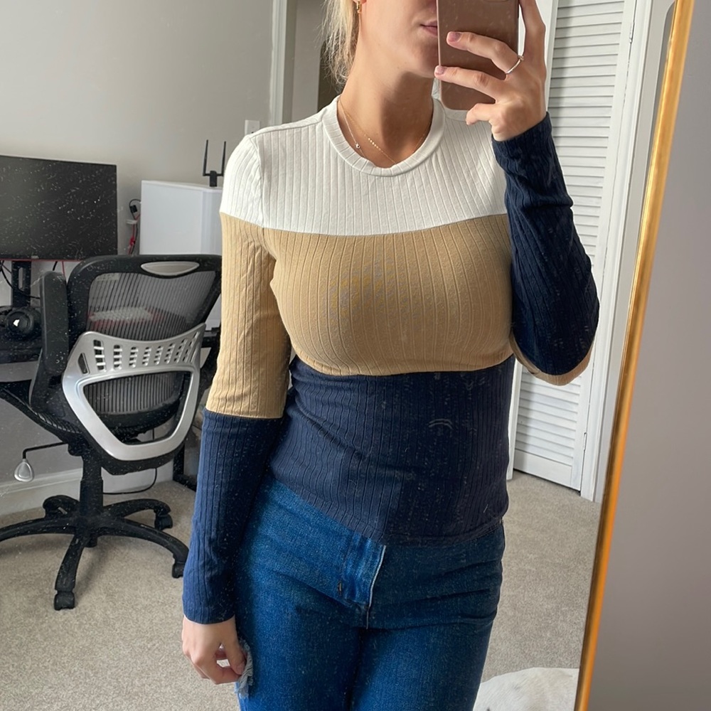 Colorblock Fitted Top